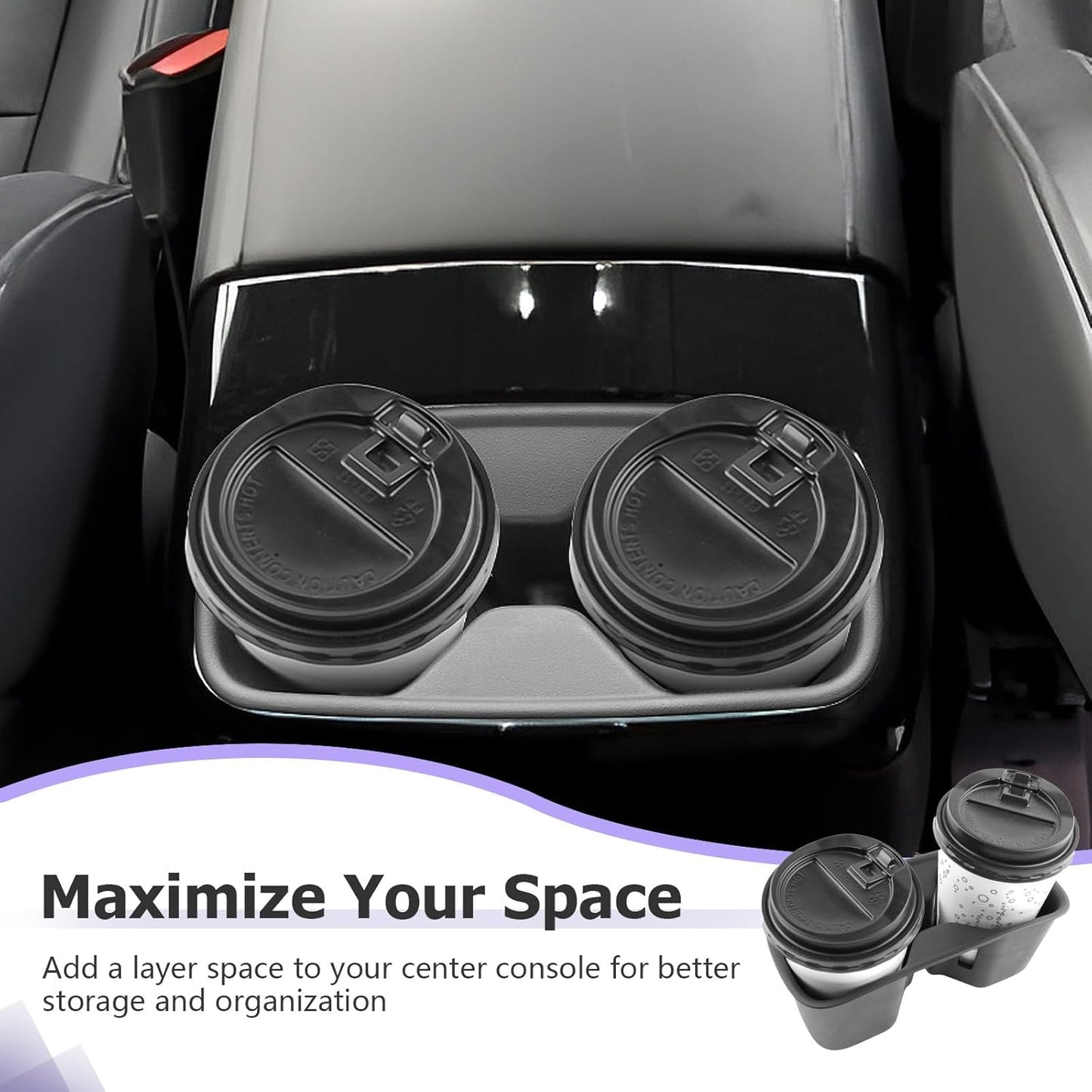 LUWU Cup Holder Compatible with 2024 2025 Kia Telluride Center Console Organizer Drink Holder Replacement for 2025 Kia Telluride Accessories Rear Seat Cup Holder (Compatible with 2024-2025 Telluride)
