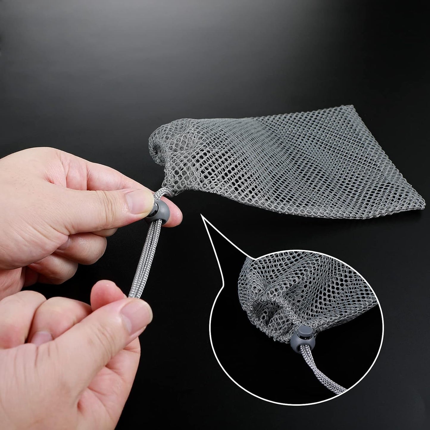 TecUnite 10 Pcs Mesh Bags Drawstring Laundry Bags Large Nylon Mesh Gift Dishwasher Bag with Sliding Drawstring for Kitchen Jewelry Gifts Wedding Favor Home(5.5 x 7.5 Inch,Gray)