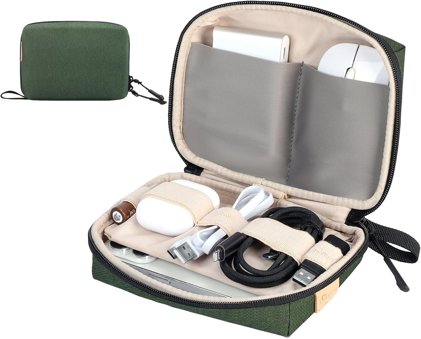 SIMTOP Electronics Organizer Travel Cable Pouch, Small Tech Bag for Cords, Chargers, Power Bank, Earbuds – Portable Cable Pouch for Office, Business Trip, Commute – Water & Scratch-Resistant