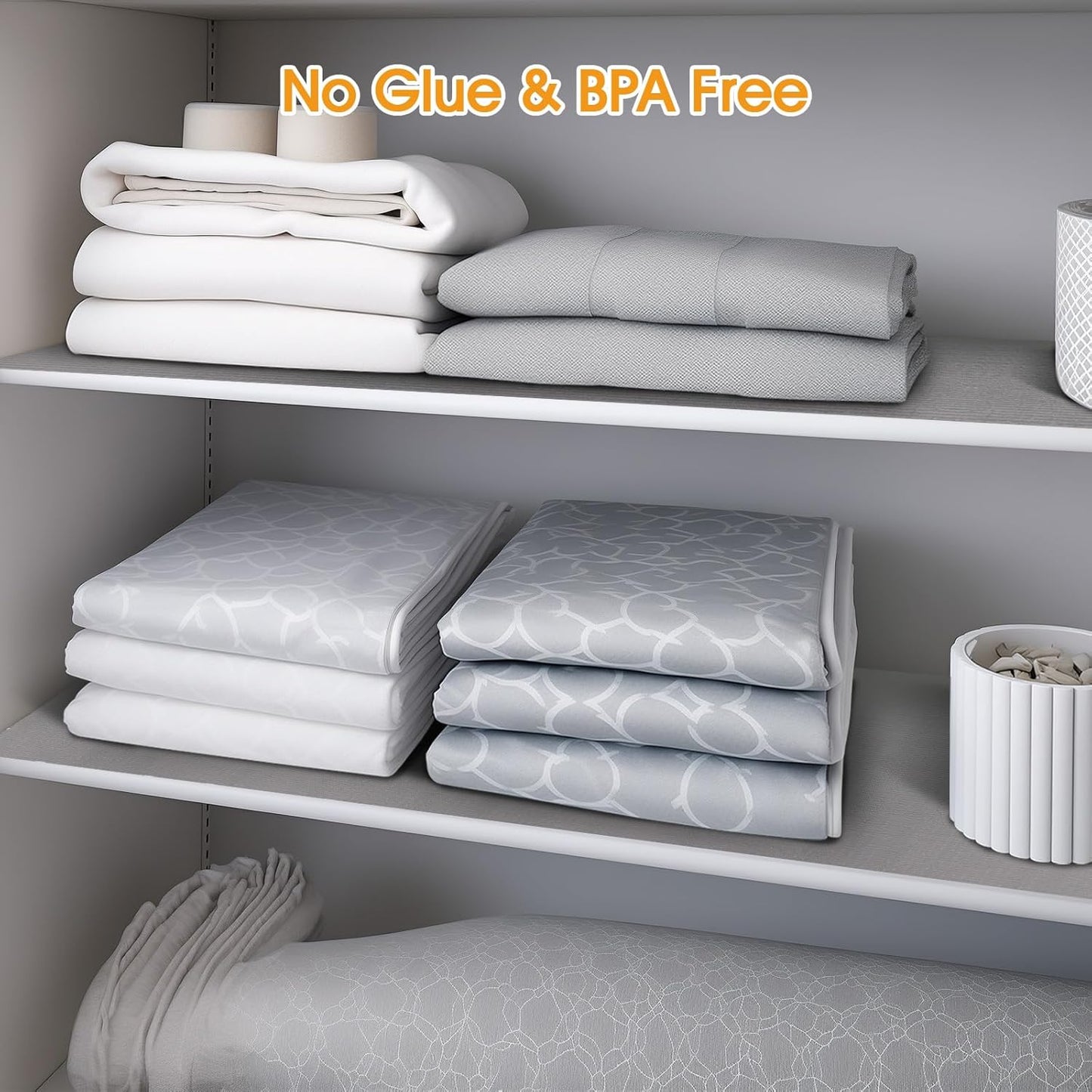 Shelf and Drawer Liner for Kitchen Cabinets Non-Adhesive, Strong Grip Non-Slip Thickened Cabinet Liners for Shelves, Waterproof Mats for Dresser Cupboard, Pure Gray, 23 in x 20 Feet