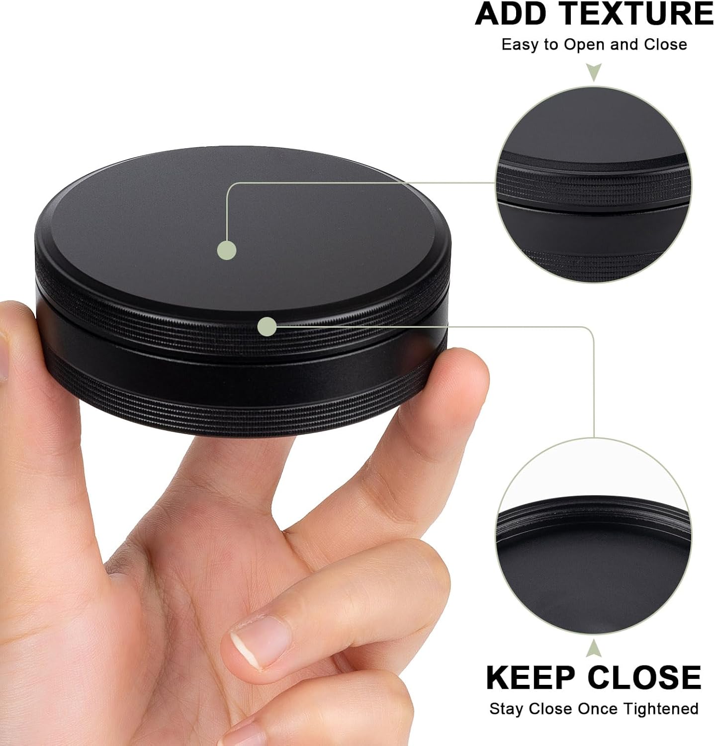 Daily Pill Organizer 4 Compartments - Metal Small Pill Case Waterproof, Travel Pill Box for Purse, Compact Medicine Container Pill Dispensers Holder for Vitamin, Fish Oil, Supplement (Black)