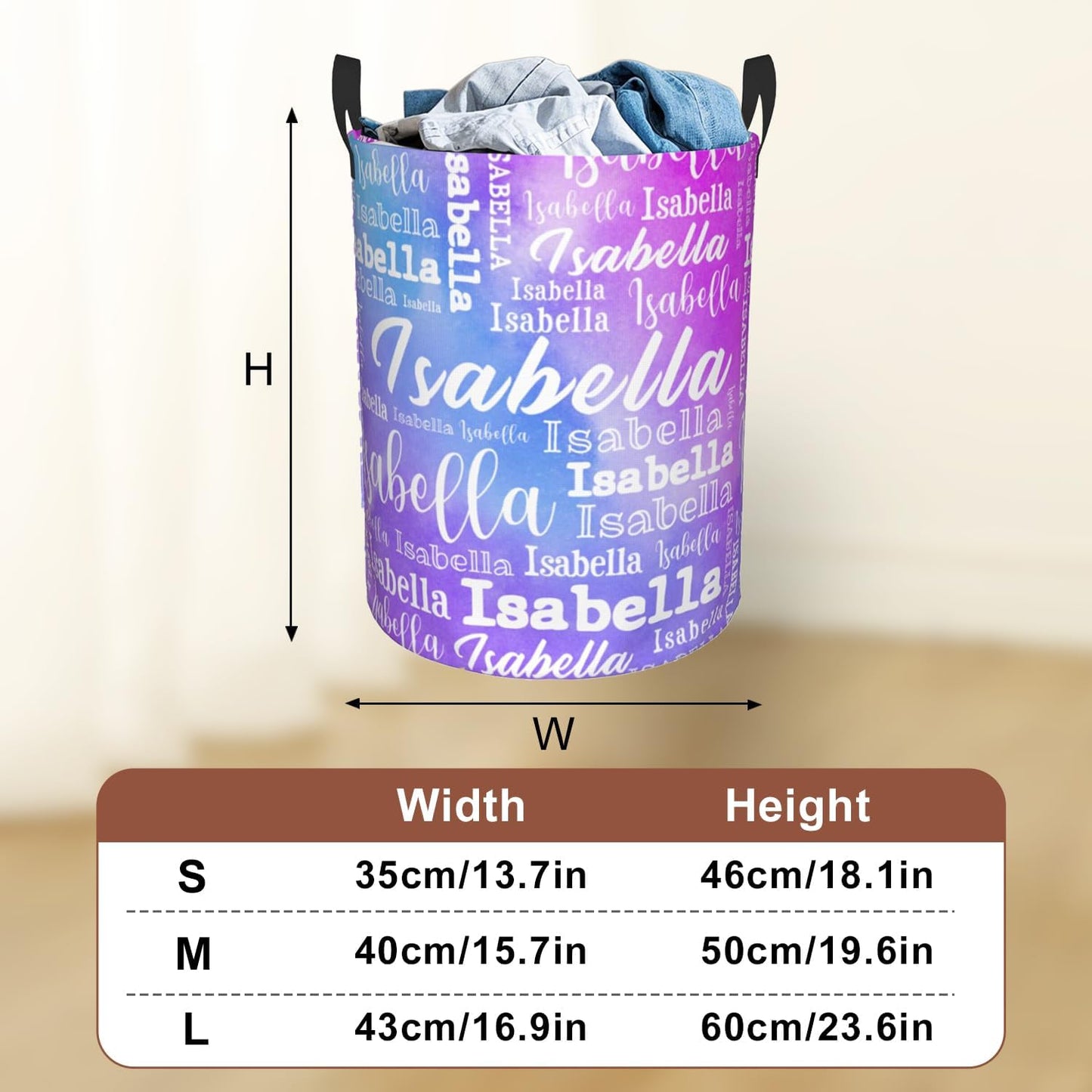 Custom Name Laundry Hamper, Personalized Laundry Baskets with Name for Boys Girls Women Men, Customized Collapsible Dirty Clothes Hamper Easy Storage Gifts for Bedroom Bathroom Living Room