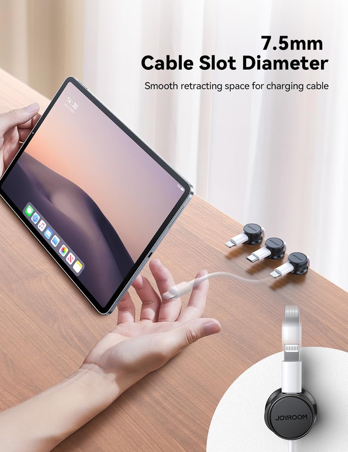 9 Pack Cable Management Cord Organizer, JOYROOM Magnetic Cable Clips Adhesive Wire Holder Keeper, Under Desk Cord Hider for Nightstand Desktop Wall Phone Charging USB Car Workspace Office Accessories