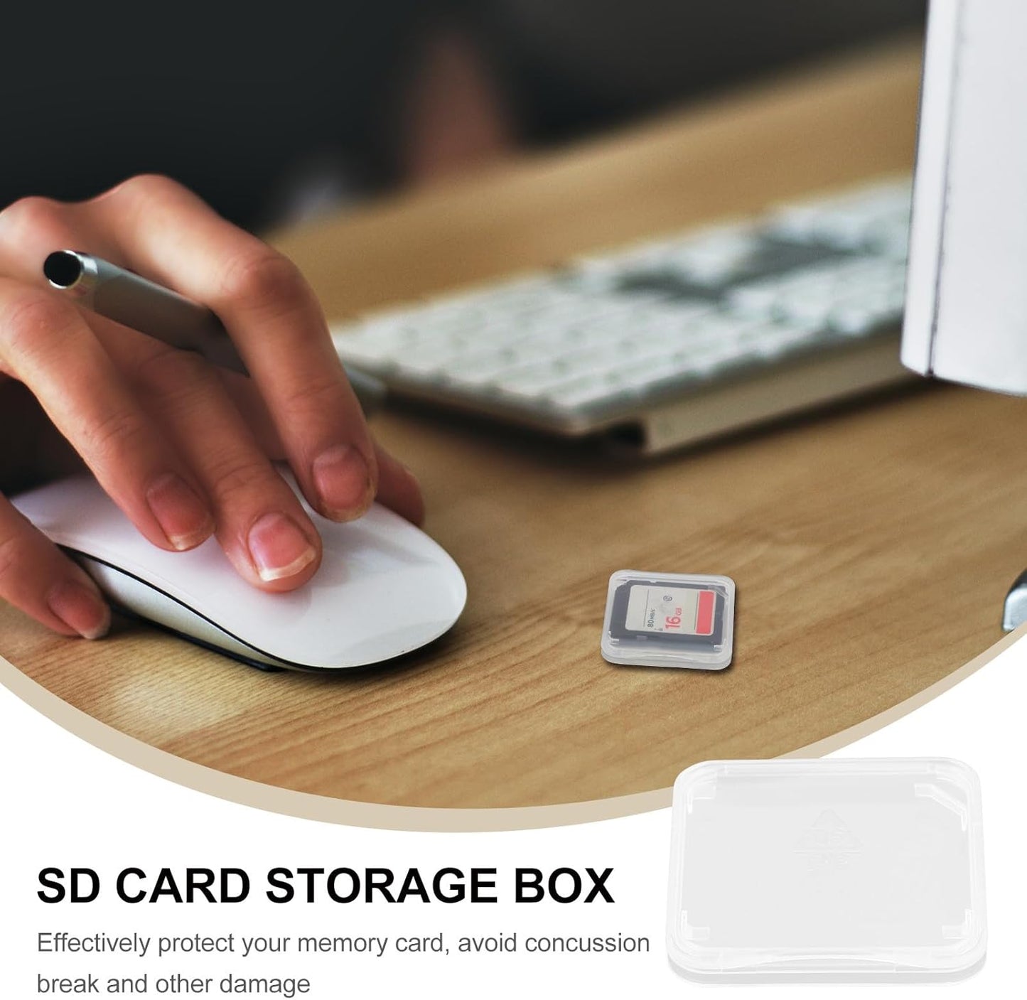 BESPORTBLE Transparent Memory Card Storage Boxes PP Material Memory Card Holders Lightweight Small Organizers with Stay-Put Latch for Sim and Jewelry Storage