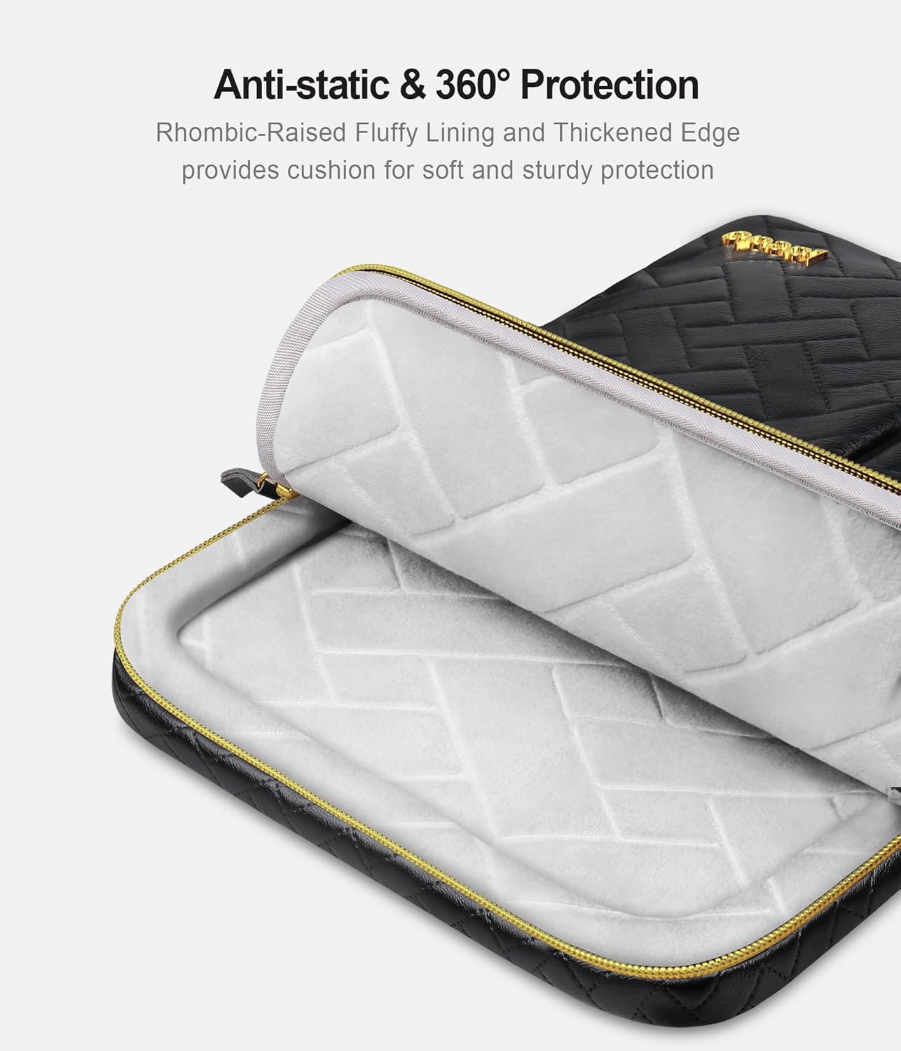 Lacdo 360° Protective 14 Inch Laptop Sleeve Case for HP Lenovo Dell ASUS Acer Chromebook 14 / HP Stream 14 / Dell Inspiron 14 / Lenovo IdeaPad 14 / Acer Spin/ASUS ZenBook Computer Bag, Elegant Black