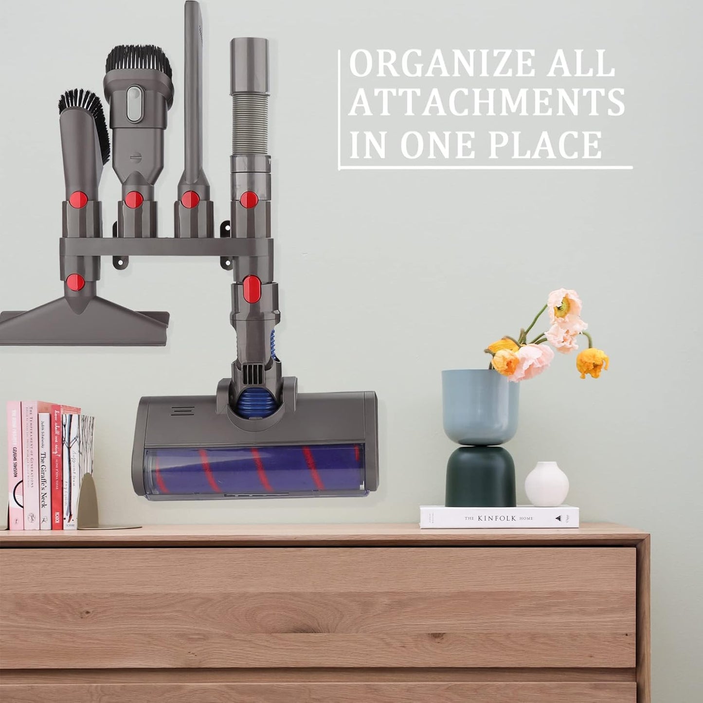 Brush Mount Holder Organizer Attachment Kit for Dyson Gen 5 V15 V12 V11 V10 V7 V8 Absolute Detect Torque Drive Cyclone Cordless Handheld Vacuum Cleaner