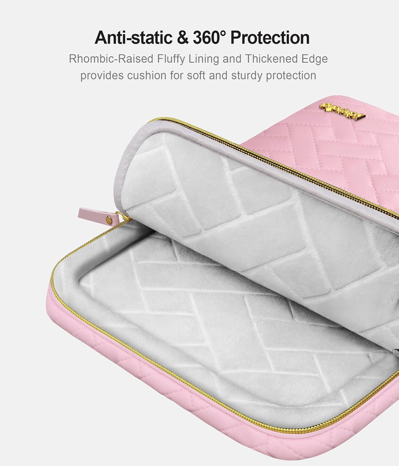 Lacdo 360° Protective Laptop Sleeve Case for 13 inch New MacBook Air M4 A3240 2025, M3 A3113, M2 A2681, M1 A2337 A2179 A1932 2024-2018 | 13 inch MacBook Pro M2/M1 A2338 A2251 A2289 Bag, Sakura Pink