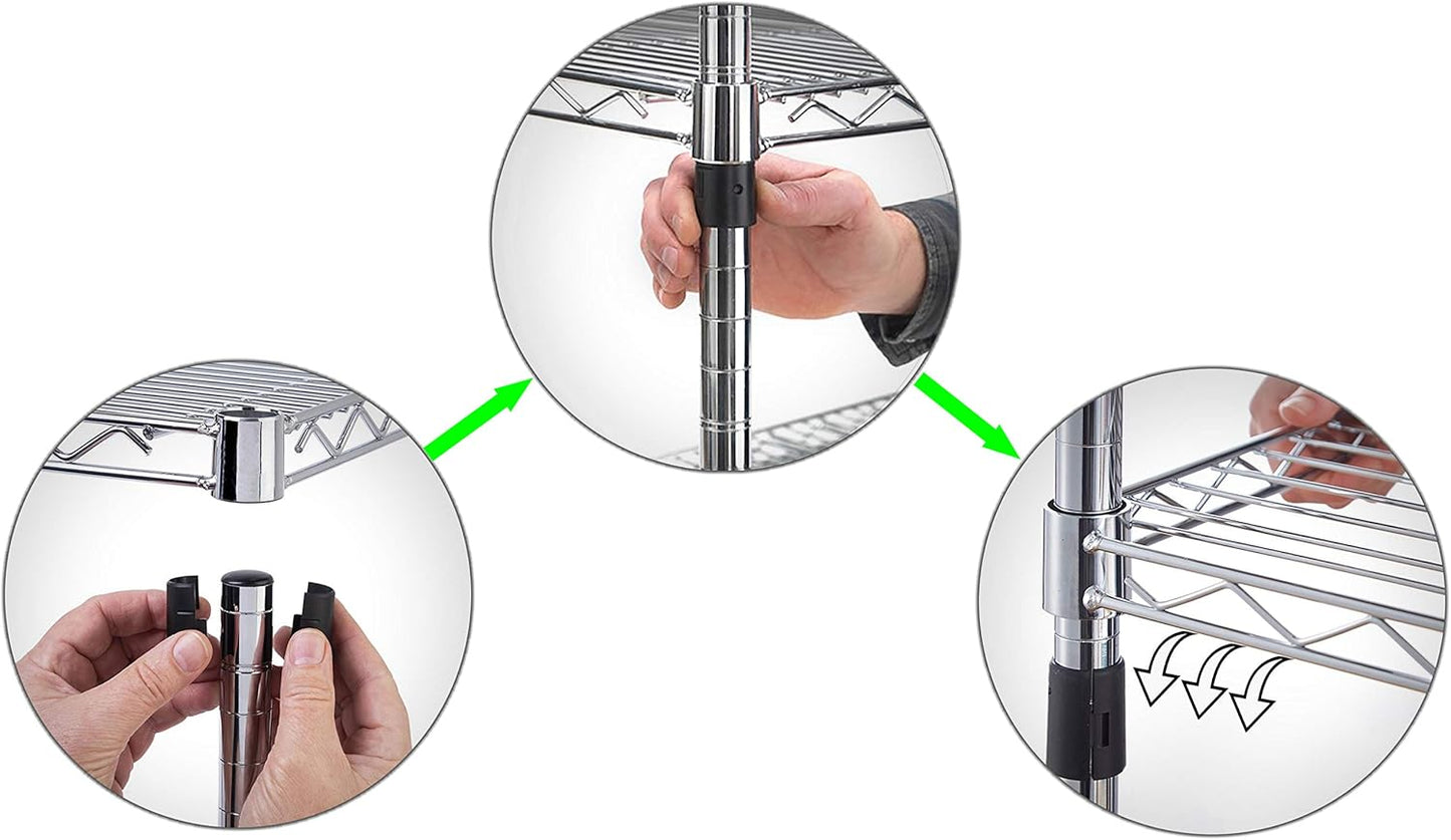 14" Deep x 24" Wide x 27" Height Wire Shelving Kit | 3-Tier | NSF Commercial Storage Rack Unit