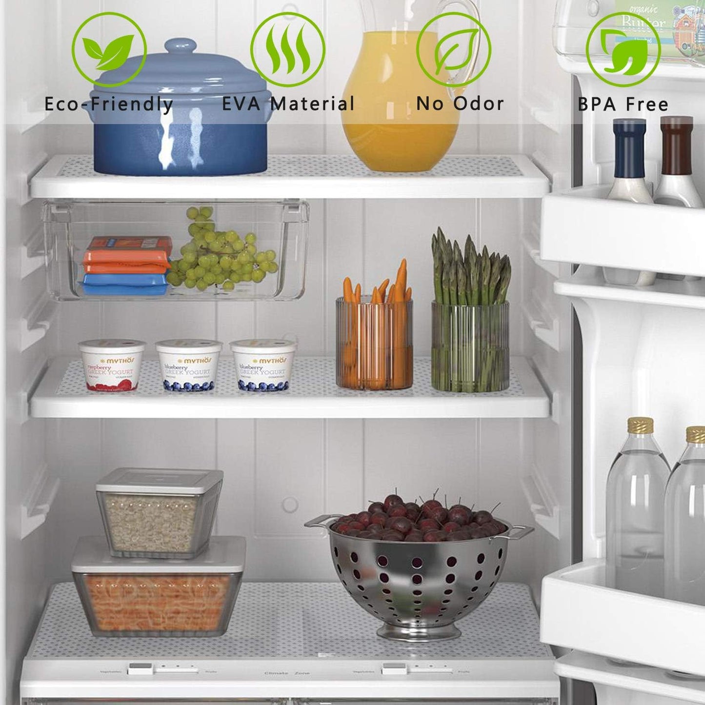 HooTown Shelf Liner Kitchen Cabinet Drawer Mats 23.6 Inch Wide x 196.8 Inch Long, Non Slip EVA Plastic Water Resistant Pad for Bathroom Drawers,Shoe Shelves, Under Sink, Clear