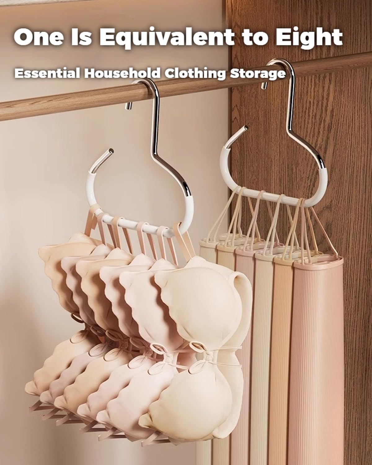 Durable Steel Hangers: Maximize Closet Space with Versatile Storage, Multifunctional Steel Hangers, Heavy Duty Closet Organizer Hooks for Hats, Scarves, Belts, Ties, Bra, Anti-Slip (Gray, 6 PCS)