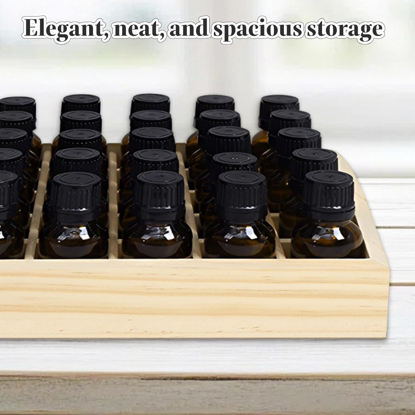 2 PCS Wooden Essential Oil Bottle Storage Box, Essential Oil Holder Detachable Display Organizer Stand, Wooden Storage Box Fits 5-15 Ml Bottles