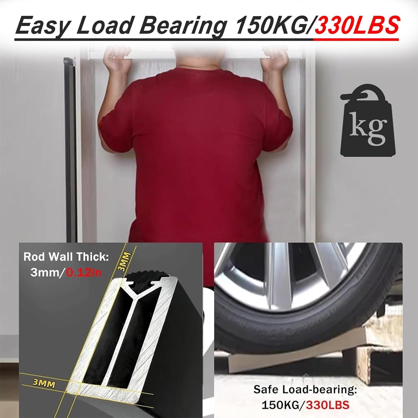 Square Closet Rods-Cuttable, Removable-Heavy Duty Black Wardrobe Rods and Brackets-Commercial, 12 16 18 24 28 30 60 72 In-Suitable for.Laundry.Home.Hotel.Clothing Store (Black,75in)