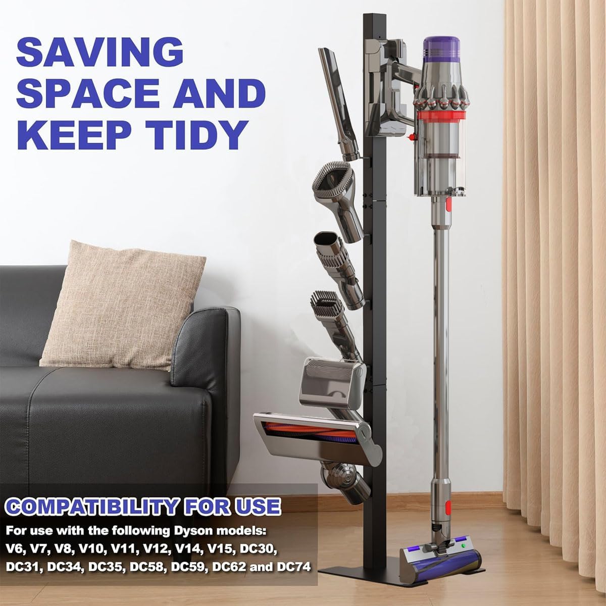 Foho Vacuum Stand Compatible for Dyson, Storage Stand Docking Station Holder Compatible With Dyson V15 V11 V10 V8 V7 V6 Cordless Vacuum Cleaners & Accessories