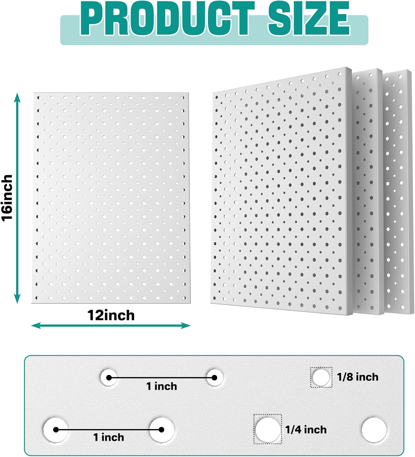 EVERHANGER Metal Pegboard Panels, Heavy Duty Pegboard Wall Organizer, Garage Wall Panels, Tool Storage Organization, 12"X16", 2pcs, Gray