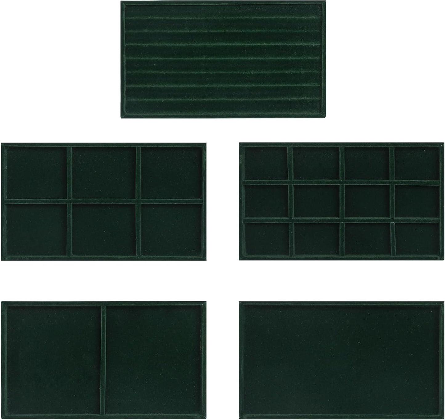 Frebeauty Extra Large Acrylic Jewelry Box for Women 5 Layers Clear Jewelry Organizer Velvet Earring Box with 5 Drawers Rings Display Case Necklaces Holder Tray for Women Girls(Blackish Green)