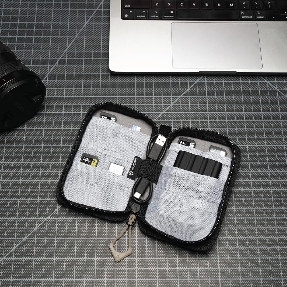 WANDRD Memory Card Case - Durable SD, Micro SD Card Holder for Creators | Camera Accessories & Electronics Organizer for Travel (Yuma Tan)