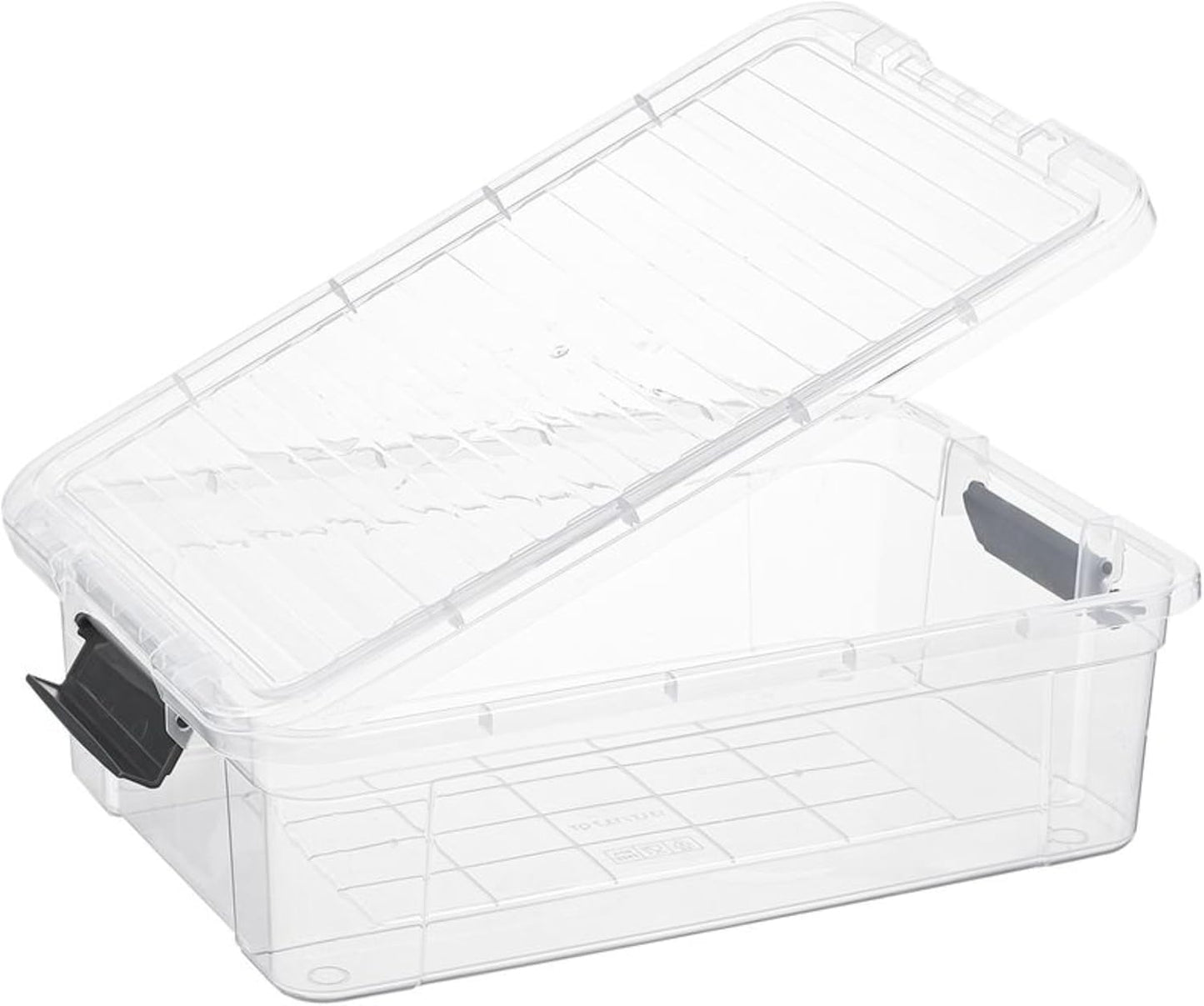 Superio Clear Storage Boxes with Lids, 13.7 Quart Plastic Container Bins for Organizing, Stackable Crates, BPA Free, Non Toxic, Odor Free, Organizers for Home, Office and Dorm, 8 Pack
