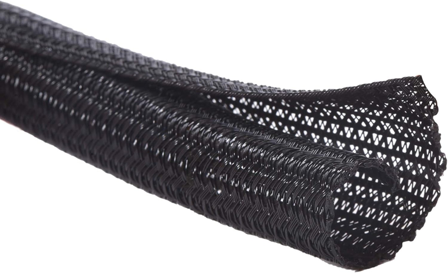 Alex Tech 25ft - 3/8 inch Cord Protector Wire Loom Tubing Cable Sleeve Split Sleeving For USB Cable Power Cord Audio Video Cable – Protect Cat From Chewing Cords - Black