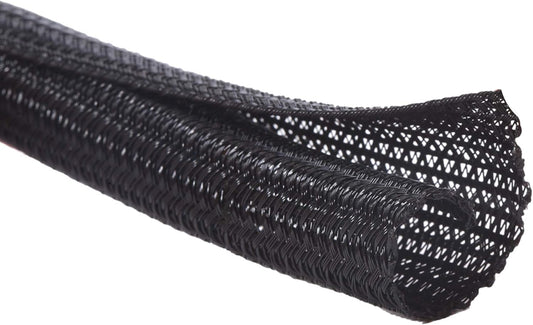 Alex Tech 10ft - 3/8 inch Cord Protector Wire Loom Tubing Cable Sleeve Split Sleeving For USB Cable Power Cord Audio Video Cable – Protect Cat From Chewing Cords - Black