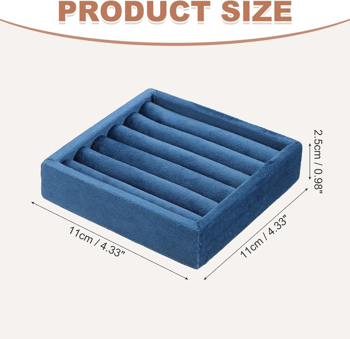 uxcell Stackable Jewelry Storage Tray, Jewelry Tray Drawer Organizer, Small Display Box for Earrings, Necklaces, Rings and Bracelets, Dark Blue