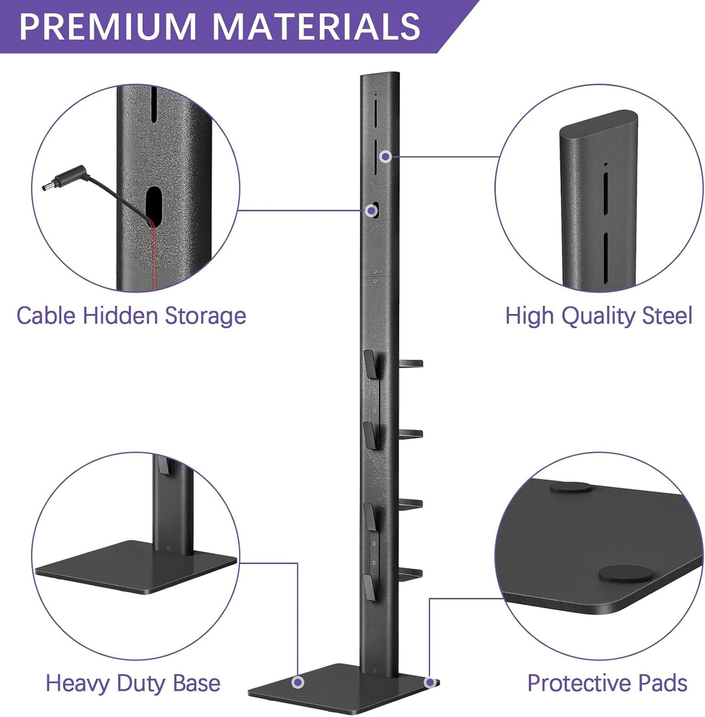 Storage-Stand-Docking-Station-Holder Compatible with V15 Detect V11 V10 V8 V7 V6 Cordless Vacuum Cleaners, Stable Metal Organizer Rack(White, 5 Hooks)