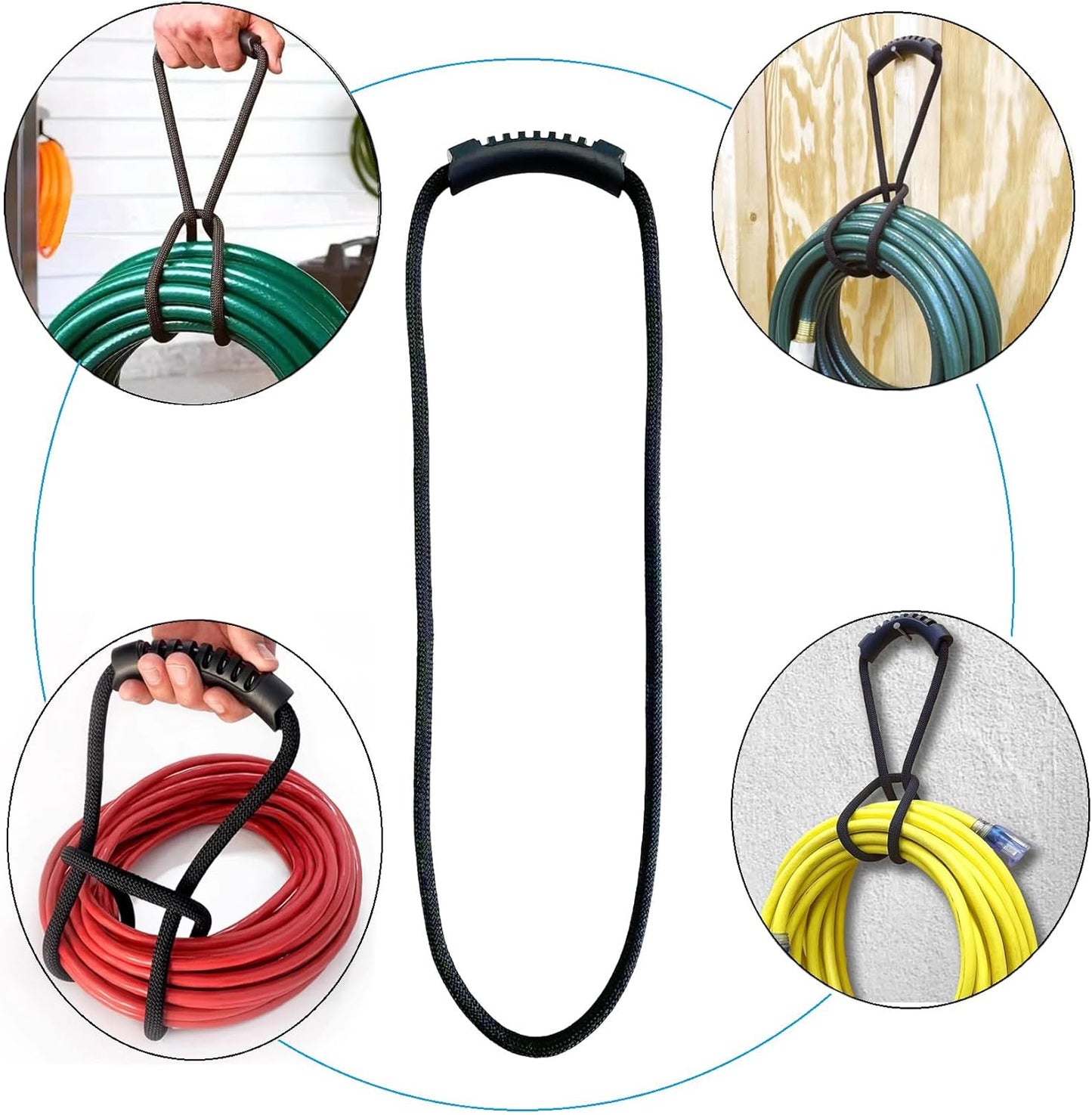 Extension Cord Storage Straps,2 Pack 24 inch Portable with Carrying Handle fit Vacuum Hose Holder, Shop Storage,Water Hose Organizer for your Home, Garage
