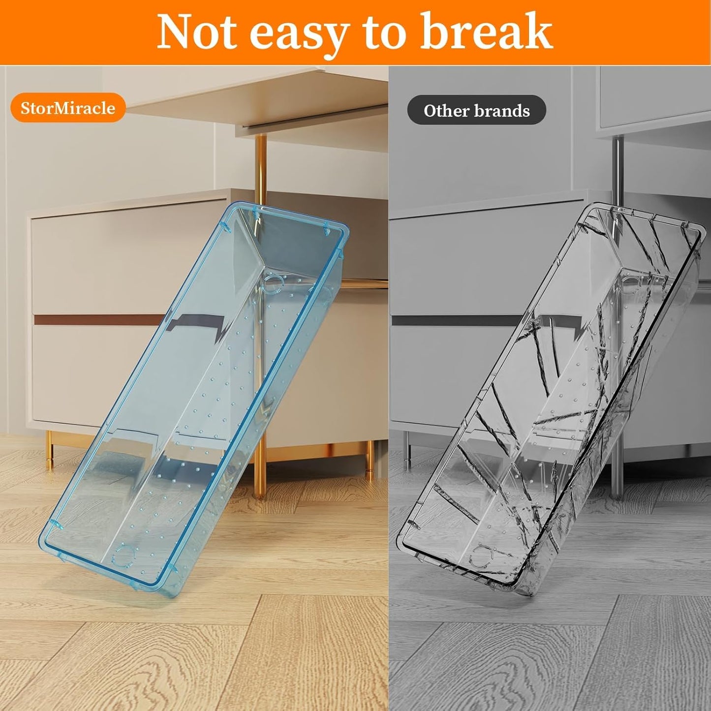 32 PCS Clear Plastic Drawer Organizer Set, 4-Size vanity organizer Trays and Storage Bins for Makeup, Jewelry and Gadgets in Bedroom, Bathroom and Office, Clear Sea Blue