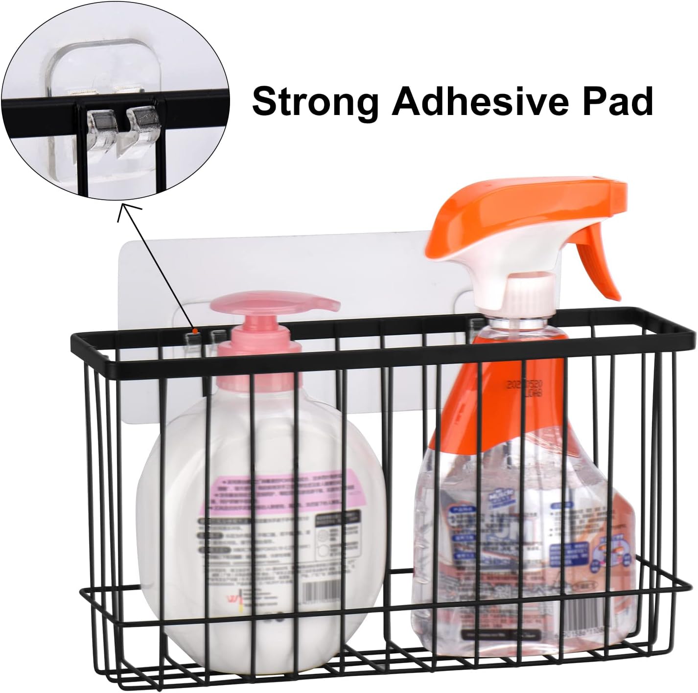 Toplife Wall Door Adhesive Kitchen Wrap Organizer Rack, No Drilling, Black