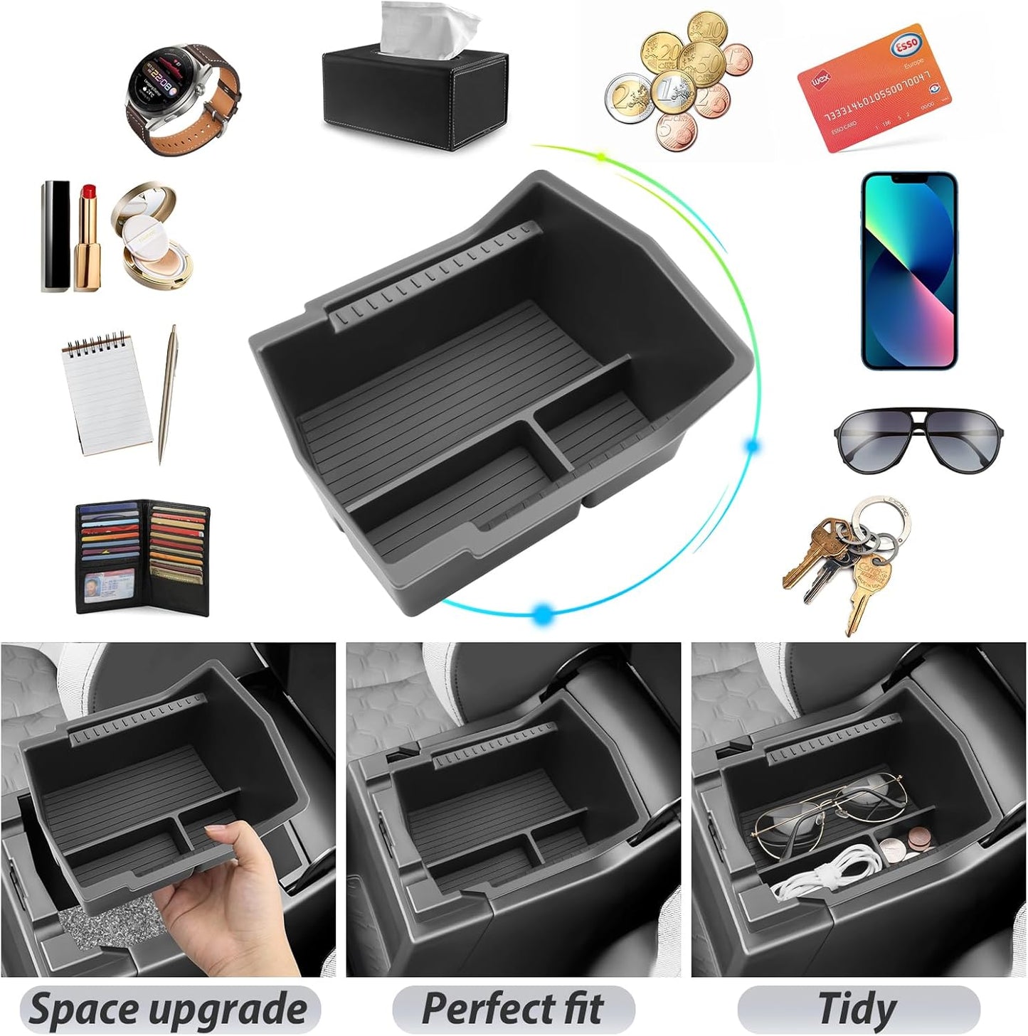 SKTU for 2025 2026 Subaru Forester Accessories Center Console Organizer for 2025 2026 Subaru Forester (Base/Premium/Sport/Limited/Touring) Console Tray 2025 2026 Forester Middle Console Organizer