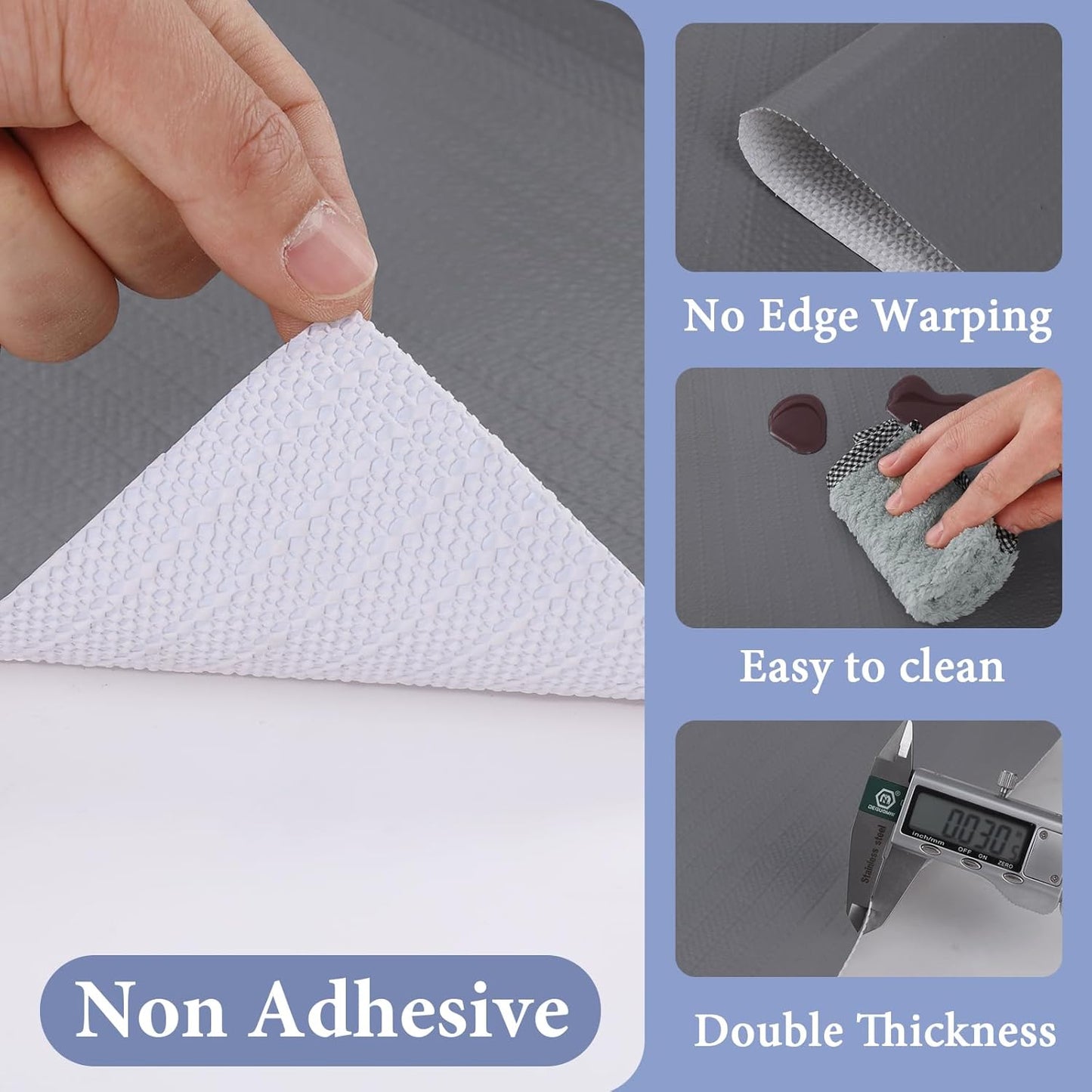 Drawer and Shelf Liner for Kitchen Cabinet: 23 in X 20 Ft Non Slip Waterproof Shelf Paper Non Adhesive Refrigerator Liners Pure Grey Easy Liners for Bathroom with Knife Tape Measure