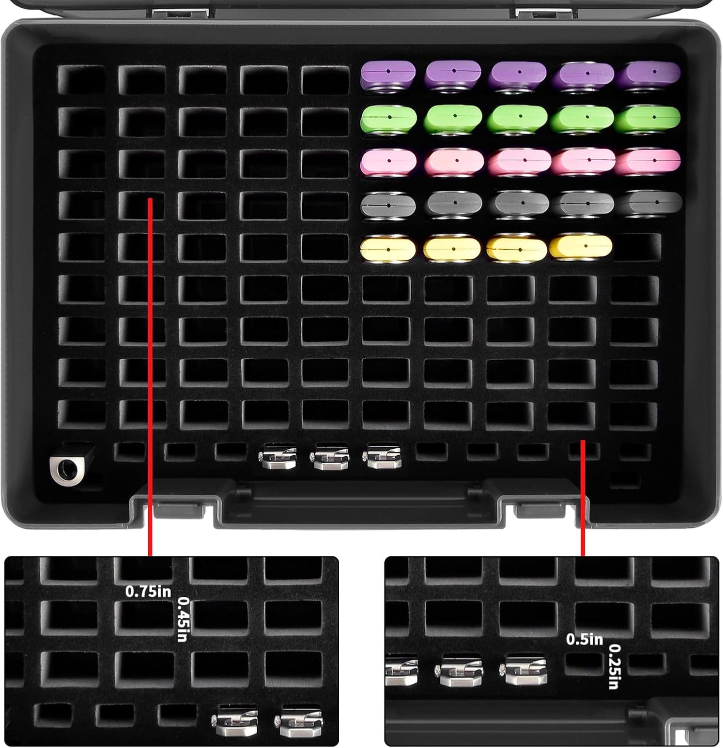 Flash Drive Case USB Memory Stick SD Card Storage Organizer- Holds 134pcs Thumb Drive Electronic Accessories Holder for Sandisk/for Samsung/for Inland/for PNY/for Netac (Black)