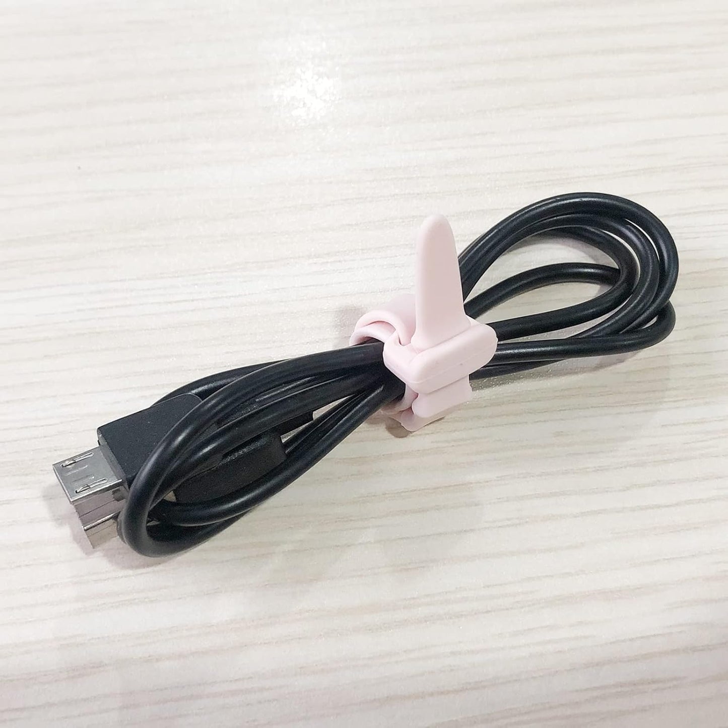 Silicone Zip Ties, Reusable Zip Ties, Rubber Cable Ties Straps for Wire Management, Elastic Silicone Ties Cable Organizer for Home Office, Black Cord Ties in Two Sizes 4.5" and 7.1" (5+5 Pcs Black)