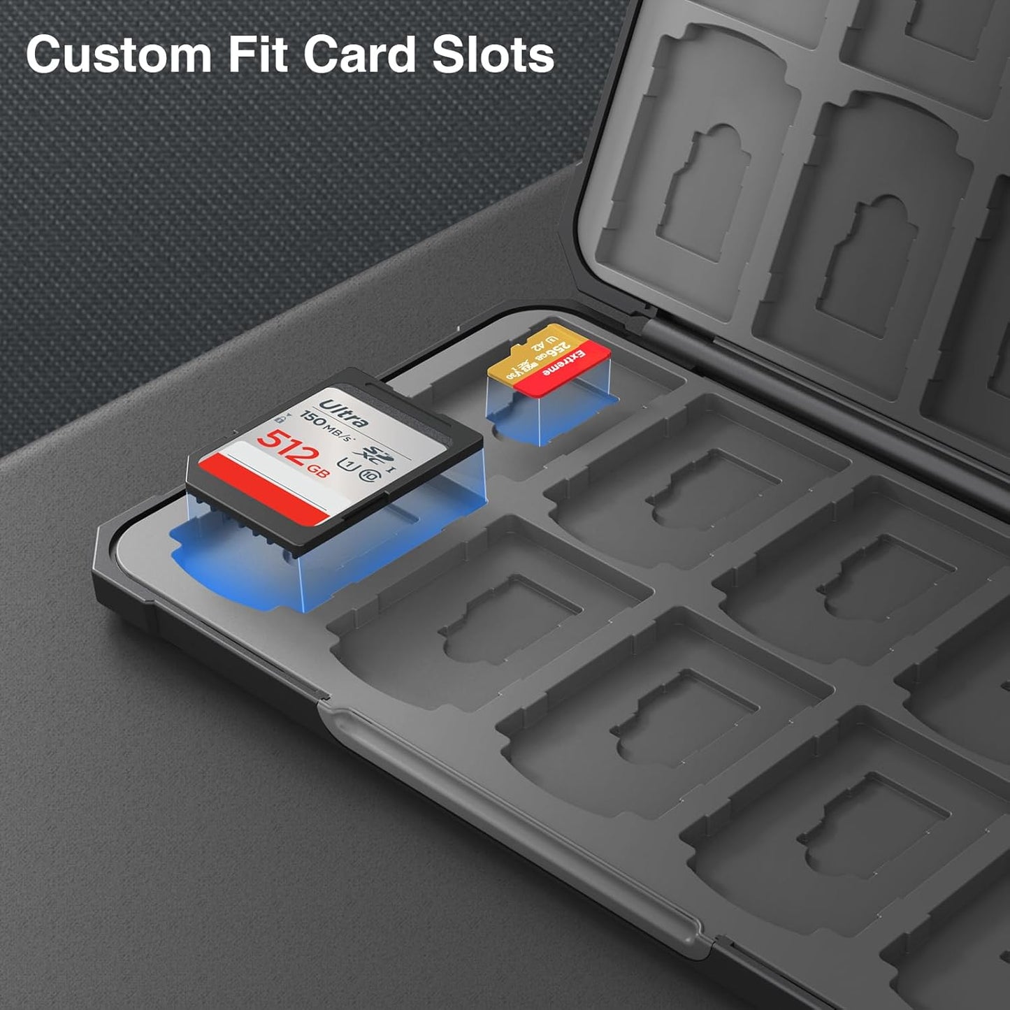 HEIYING Memory Card Case for SD/TF Cards,Portable SD Card Holder Storage Case Compatible with 20 SDXC SDHC and 20 TF Cards Slots