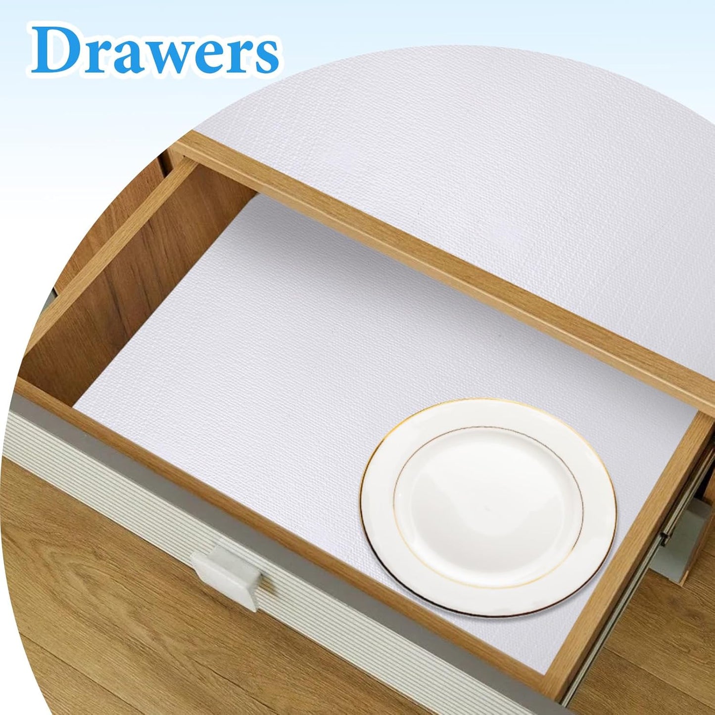 Shelf Liners for Kitchen Cabinets 17in x 20FT Non Adhesive Drawer Liner White Thickened Shelf Liner Paper Strong Non-Slip Easy to Clean for Tool Box Refrigerator with Knife and Tape Measure