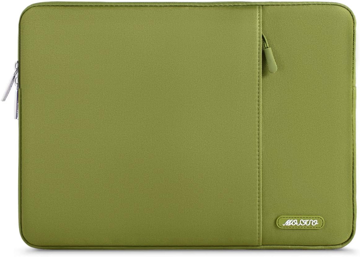 MOSISO Laptop Case 14 inch, 14 inch Laptop Sleeve Compatible with HP Lenovo Dell ASUS Acer, HP Stream, Dell Latitude, Lenovo IdeaPad, Polyester Vertical Computer Sleeve Bag with Pocket, Chartreuse