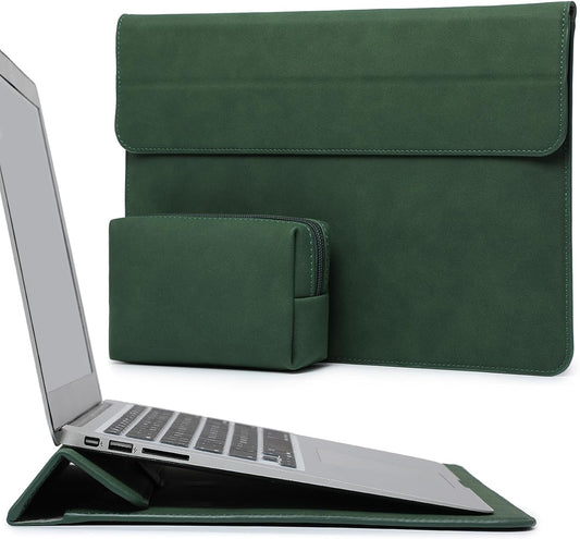 HYZUO 13.3-14 Inch Laptop Sleeve Case with Stand Feature for MacBook Pro 14 M5/M4/M3/M2/M1 2026-2021, MacBook Pro/Air 13.3, 13.5" 13.8" Surface Laptop, HP Spectre X360 13/14, Midnight Green