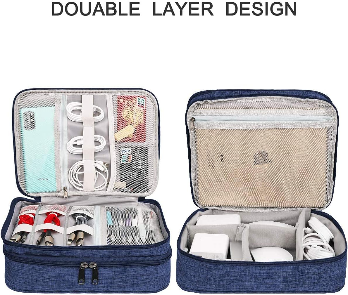 Electronics Organizer, Jelly Comb Electronic Accessories Cable Organizer Bag Waterproof Travel Cable Storage Bag for Charging Cable, Power Bank, iPad