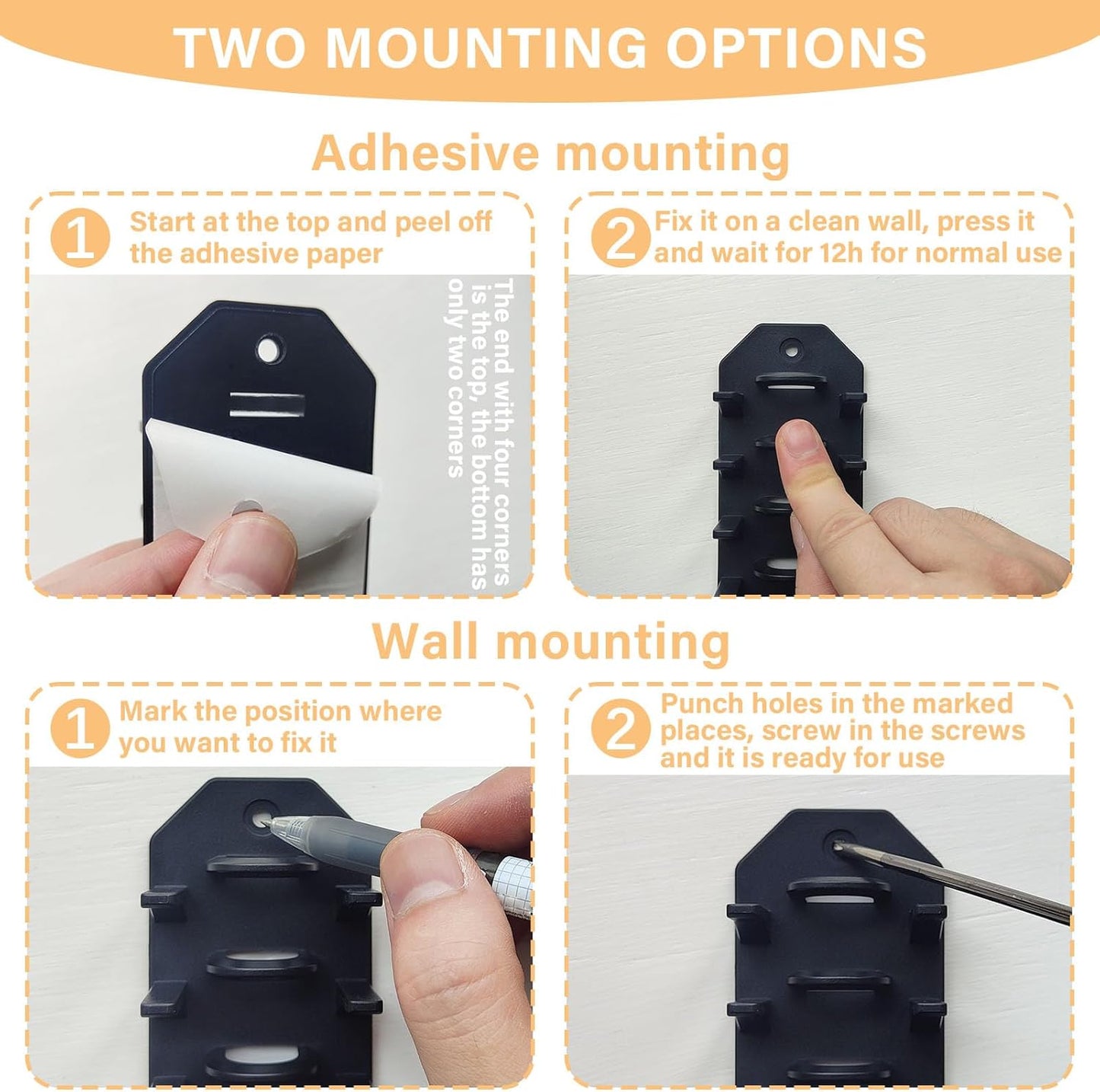 2 Pack Hat Organizer for Baseball Caps,Hat Rack for Wall, Compact Hat Storage Display Holder,Hold Up to 20 Hats,Hat Hanger Strong Adhesive/Wall Drilled for Door,Bedroom,Closet
