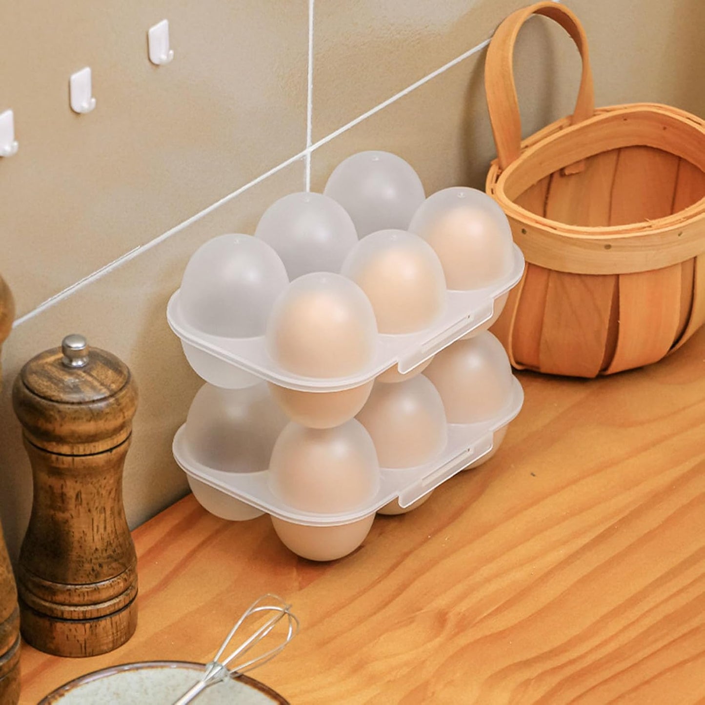 6 Grid Egg Holder Container Portable Carrier Box Hard Shell Storage Case With Lid For Camping Picnic And Travel Kitchen Organization