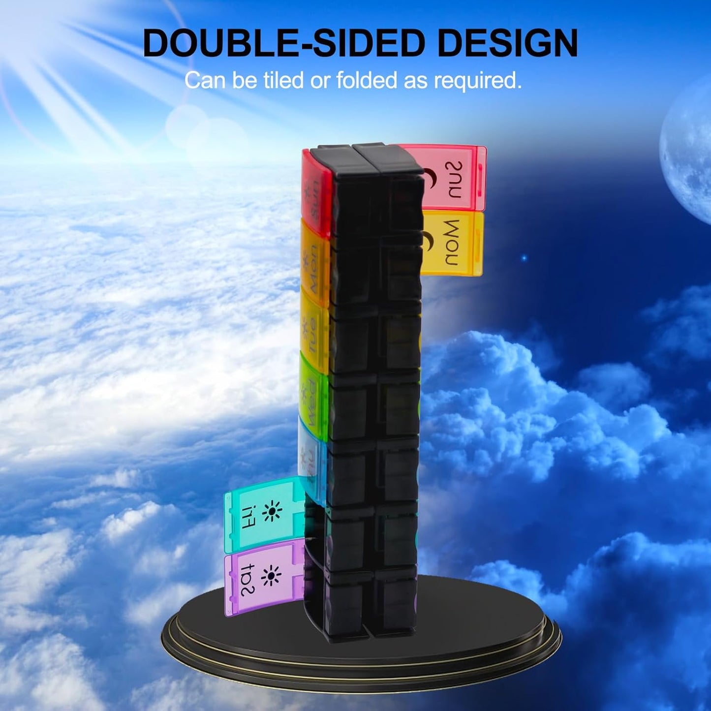 Large Pill Organizer 7 Day with Spring-Open Design- Weekly Pill Organizer 2 Times a Day with AM PM Big Compartments Pill Box for Supplements Pill Container Holder for Vitamins Medicine Organizer