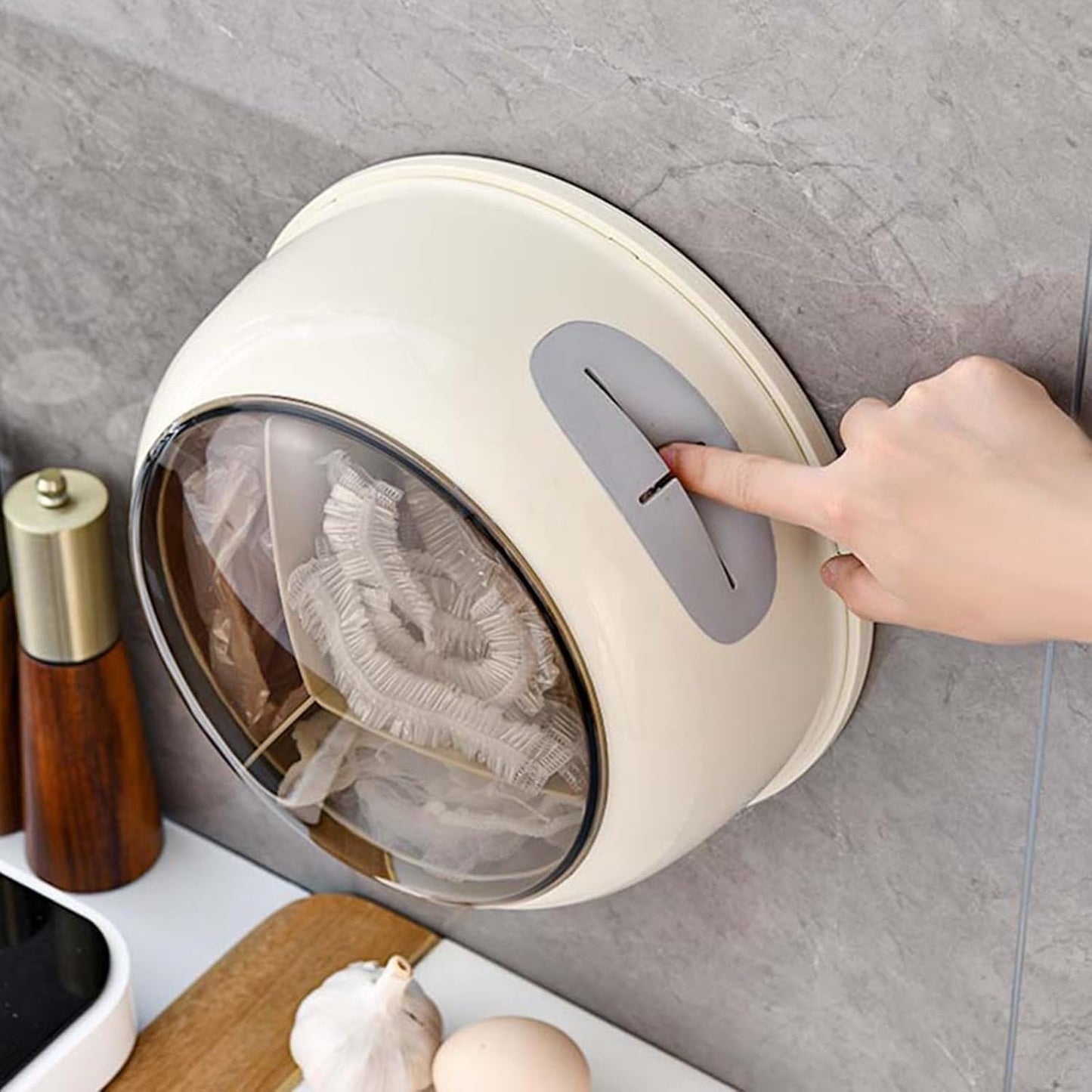 Wall Mounted Kitchen Wrap Dispenser & Bag Holder Multifunctional Hanging Storage Box for Garbage Bags Space Saving Wrap Foil Organizer for & Cabinet