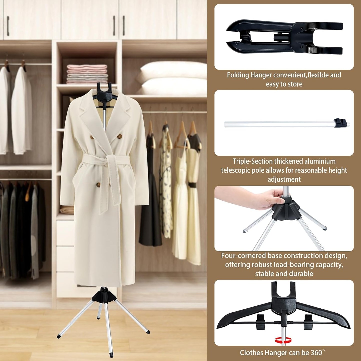 Garment Steamer Stand for Clothes - Garment Hanger for Steaming, Steam Rack for Clothes, Steam Iron with Stand, Including Ironing Gloves, Clothes Rac, Hair Remover ﻿