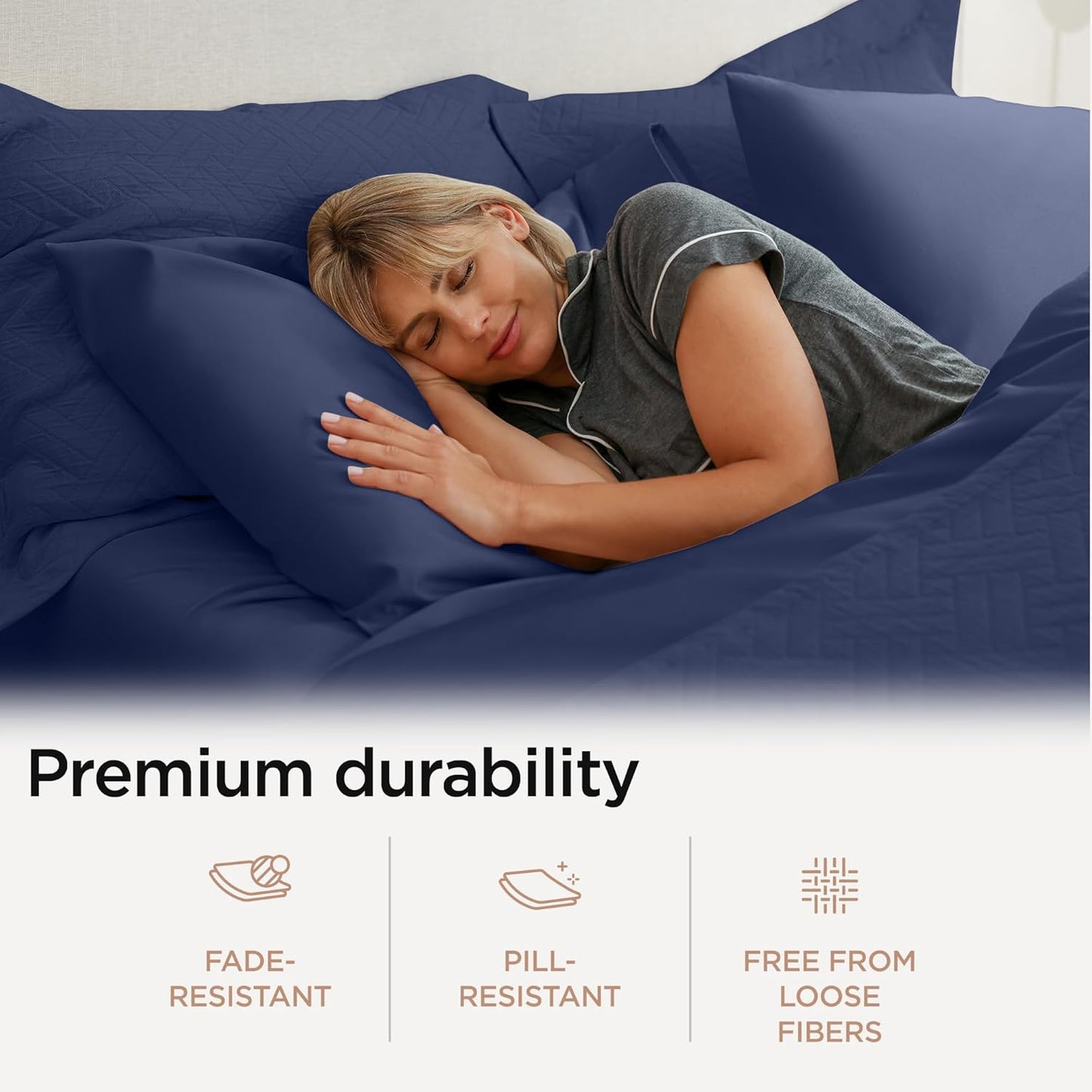 Threadmill American Supima King Size Sheets Set | 656 Thread Count 4 Piece Luxury Bed Sheets for King Size Mattress | 5 Star Hotel Quality Sheets with Elasticized Extra Deep Pocket | Folkstone Blue