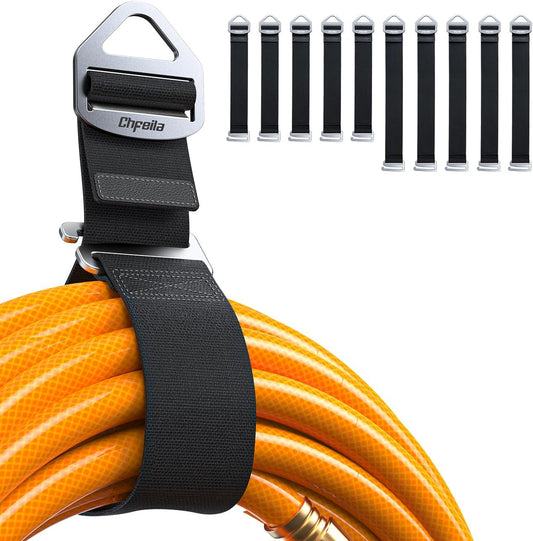 2025 Stocking Stuffers for Men, 10 Pack One Hand Operate Gravity Tighten Extension Cord Holder Organizer, Hose Rope Storage Straps, Workshop Garage Organization Gadgets Tools, Christmas Gifts for Dad