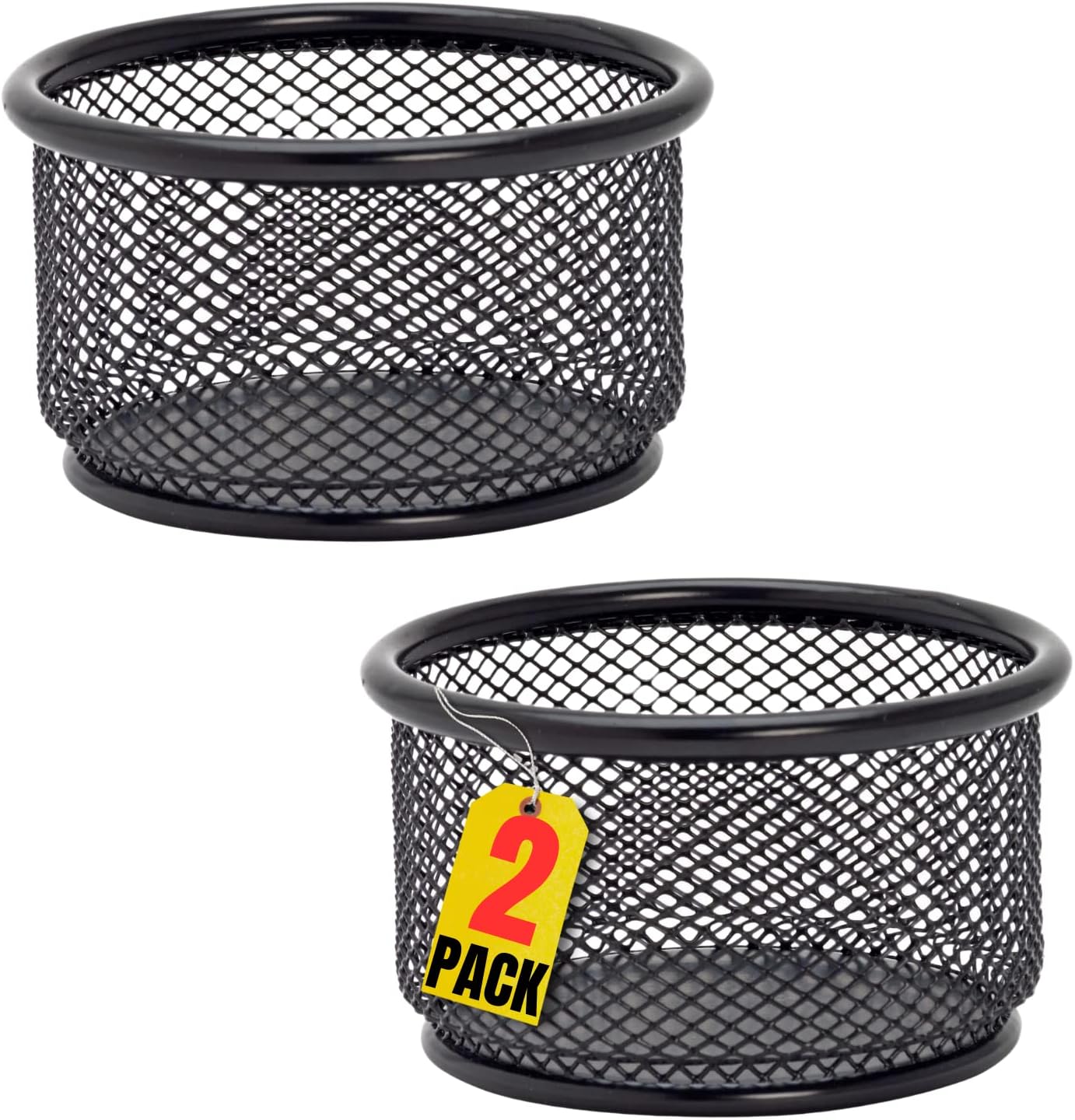 1InTheOffice Mesh Paper Clip Holder For desk, Paperclip Holder (2 Pack)