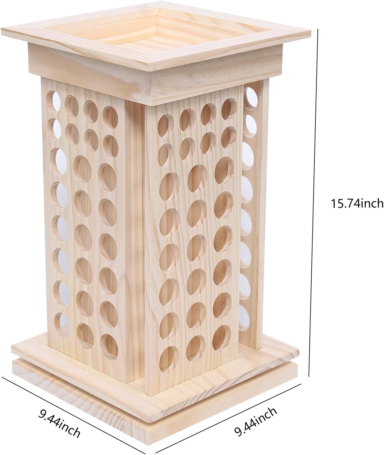 Rotating Essential Oil Rack, 104 Holes Cosmetic Display Cases, Wooden Essential Oil Bottle Storage Organizer,, Multi Layer Countertop Holder for Beauty Store, Bedroom, Store, Exhibition