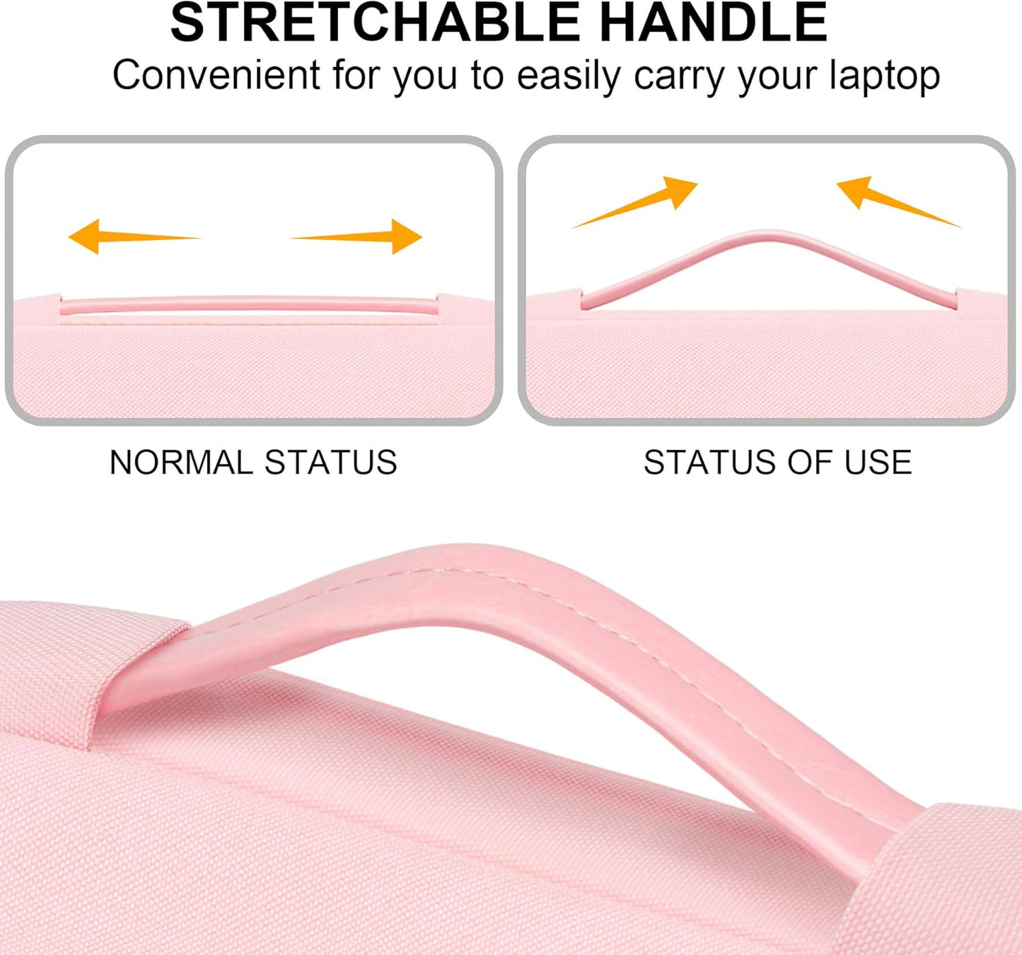 Lacdo 360° Protective Laptop Sleeve Case for 16 inch New MacBook Pro M4/M3/M2/M1 Pro/Max A3403 A3186 A2991 A2780 A2485 A2141 2024-2019, 15 inch Surface Laptop 7th Copilot+PC/6/5/4/3 Computer Bag, Pink