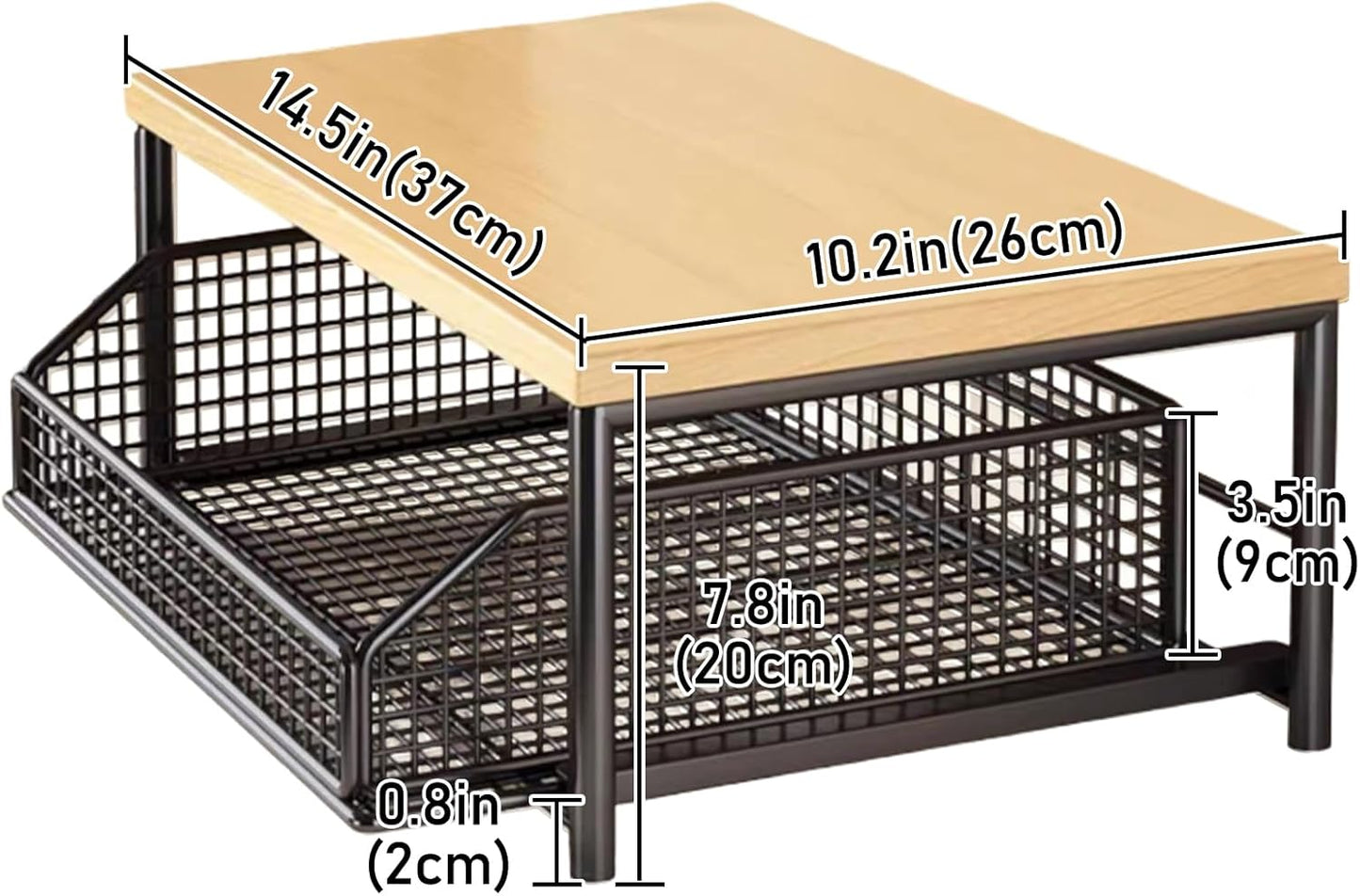 Coffee Pod Drawer Holder,Coffee Machine Storage Rack,Home Kitchen Counter Coffee Bar Organizer,Storage Basket Drawer (Black)