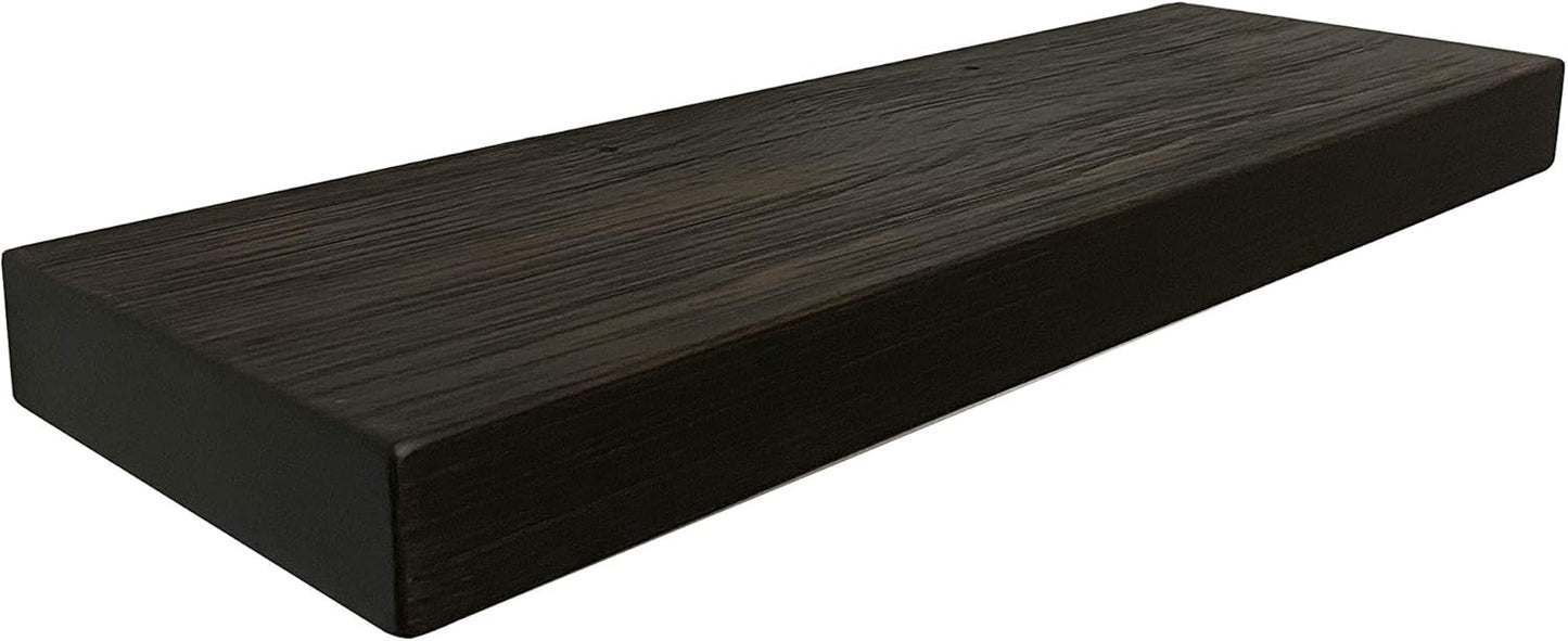 joelsantiques 30 Inch Wooden Floating Shelves for Wall - 30x8x2 in - Made of Natural Wood - Heavy Duty Rustic Wall Shelves - Made in USA - Perfect for Living Room, Kitchen - Mocha