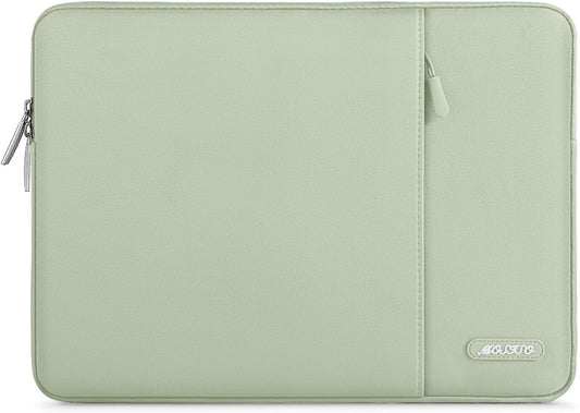 MOSISO Laptop Case 16 inch, 15-15.6 inch Laptop Sleeve Compatible with MacBook Pro 16 M4 M3 M2 M1, HP Acer Dell Lenovo ASUS Notebook, Polyester Vertical Computer Sleeve Bag with Pocket, Sage Green
